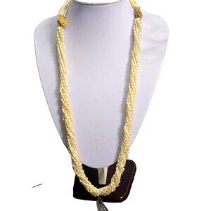 Vintage 10 strands of freshwater pearls Torsade Necklace Matinee 28" adjustable